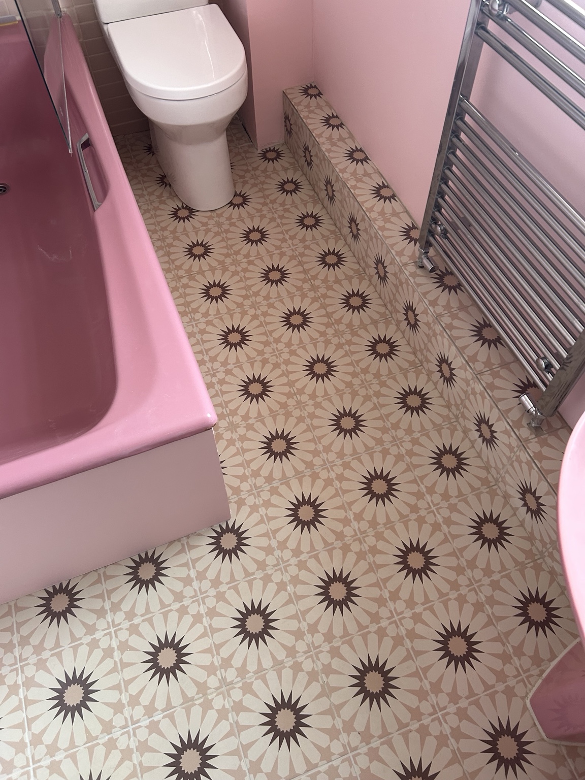 Bath boxing created and finished, tile detailing completed